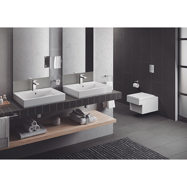 Baterie lavoar GROHE Eurocube 23445000, marimea M, metal, argintiu