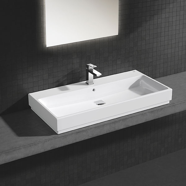 Baterie lavoar GROHE Eurocube 23445000, marimea M, metal, argintiu