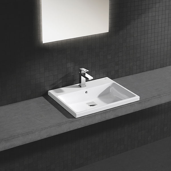 Baterie lavoar GROHE Eurocube 23445000, marimea M, metal, argintiu