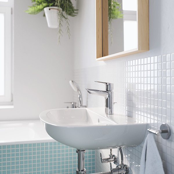 Baterie lavoar GROHE Bauloop 23762001, marimea M, alama, argintiu