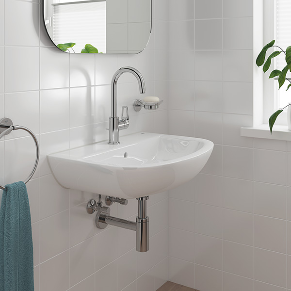 Baterie lavoar GROHE Bauloop 23763001, marimea L, alama, argintiu