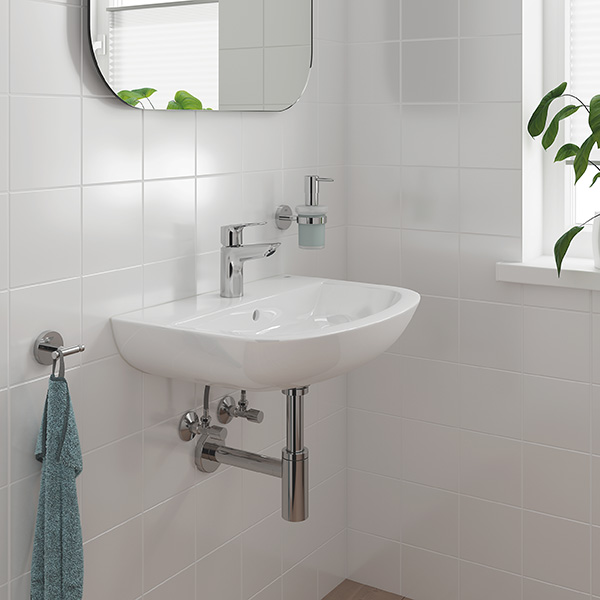 Baterie lavoar GROHE Bauloop 23878001, marimea S, alama, argintiu