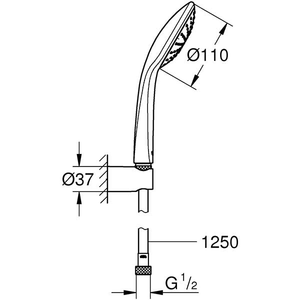 Set dus para GROHE Euphoria 110 27354000, 1 functie, crom