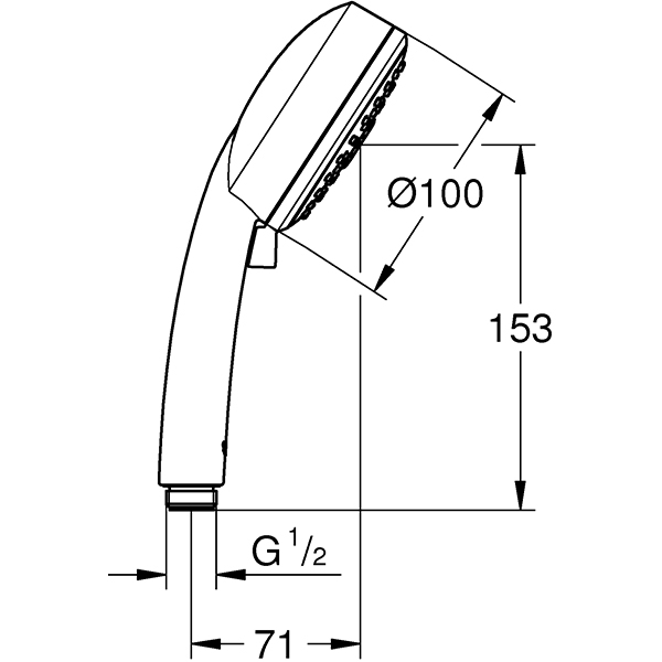 Para dus GROHE Tempesta Cosmopolitan 100 27574002, 3 functii, argintiu