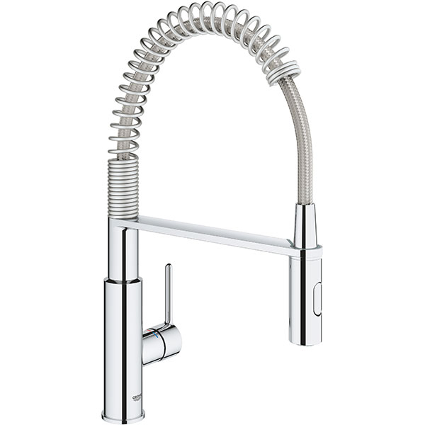 Baterie bucatarie GROHE Get 30361000, dus extractibil, metal, argintiu