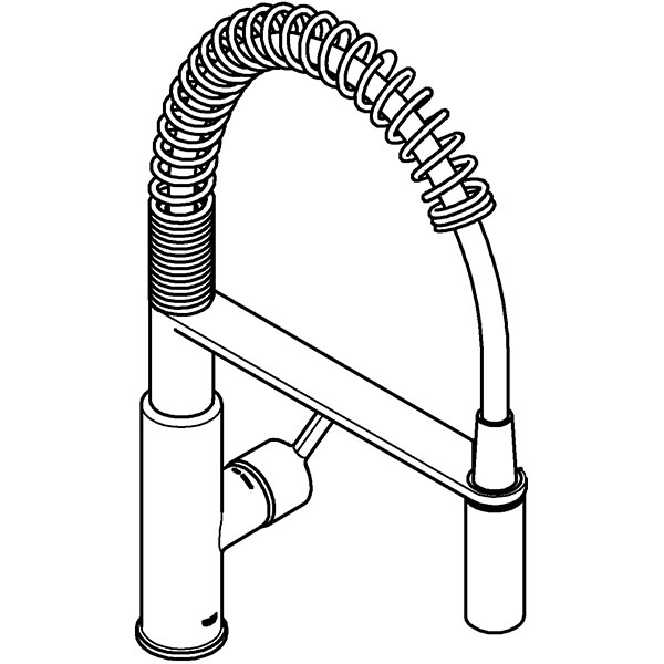 Baterie bucatarie GROHE Get 30361000, dus extractibil, metal, argintiu