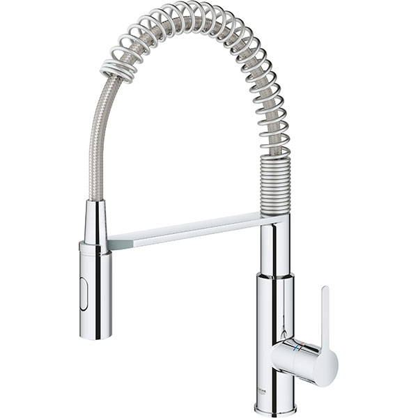 Baterie bucatarie GROHE Get 30361000, dus extractibil, metal, argintiu