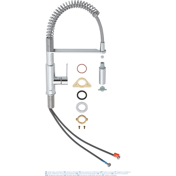 Baterie bucatarie GROHE Get 30361000, dus extractibil, metal, argintiu