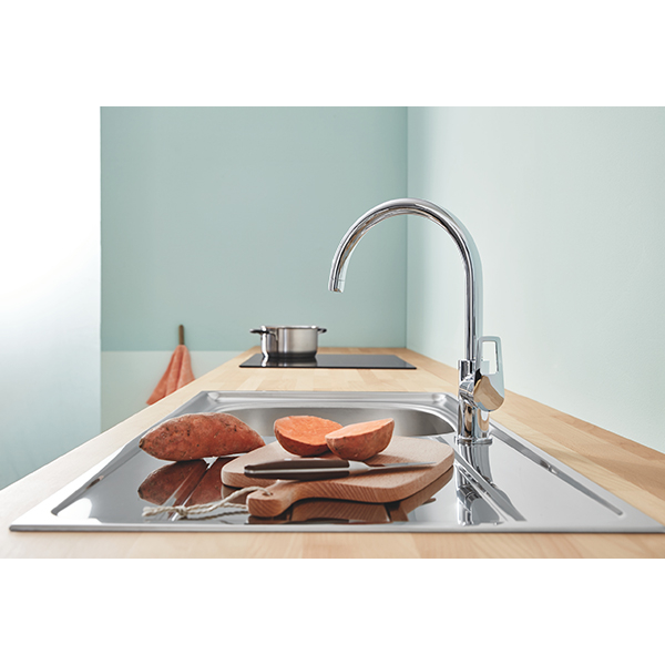 Baterie bucatarie GROHE Bauloop 31368001, metal, crom