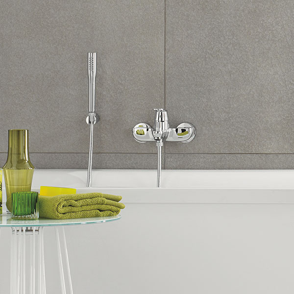 Set baterie cada si dus GROHE Eurosmart Cosmopolitan 32832000, metal, argintiu