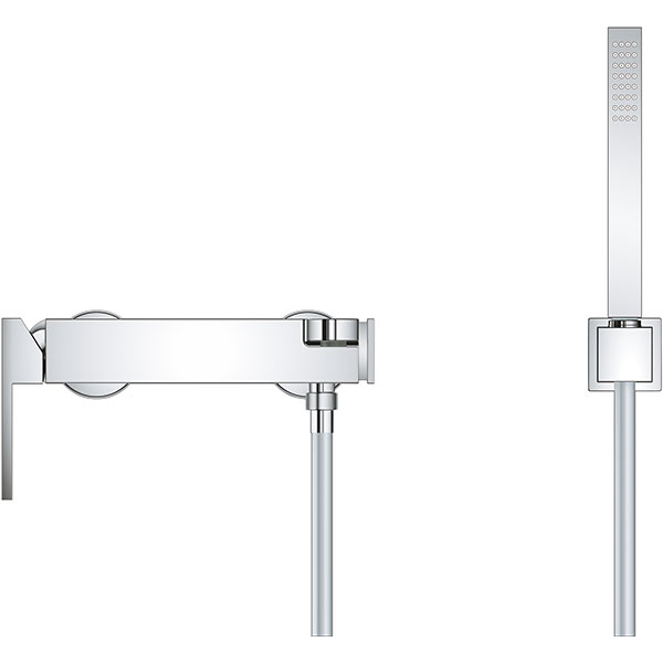 Set baterie cada si dus GROHE Plus 33547003, metal, argintiu