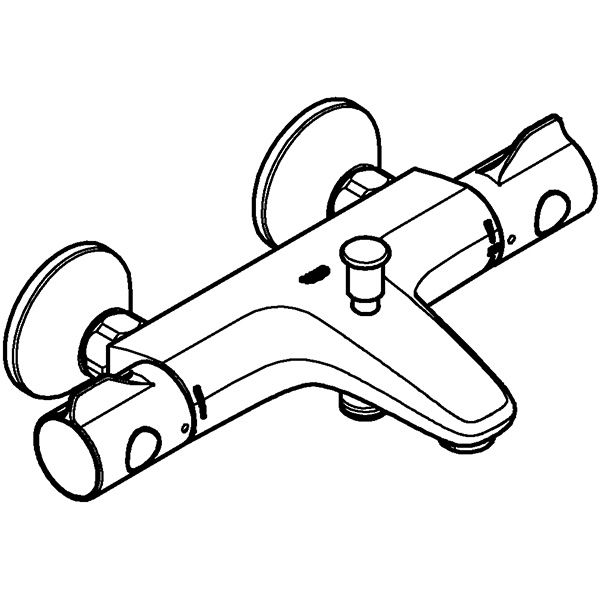 Baterie cada-dus GROHE Grohtherm 800 34576000, alama, argintiu