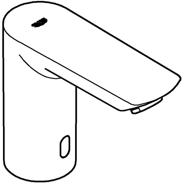 Baterie lavoar cu senzor infrarosu GROHE Bau Cosmopolitan E 36452000, baterie Litiu 6V, alama, argintiu
