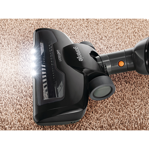 Aspirator vertical GORENJE Freestyle SVC144FBK, 0.6l, 14.4V, autonomie max 38 min, iluminare LED, negru