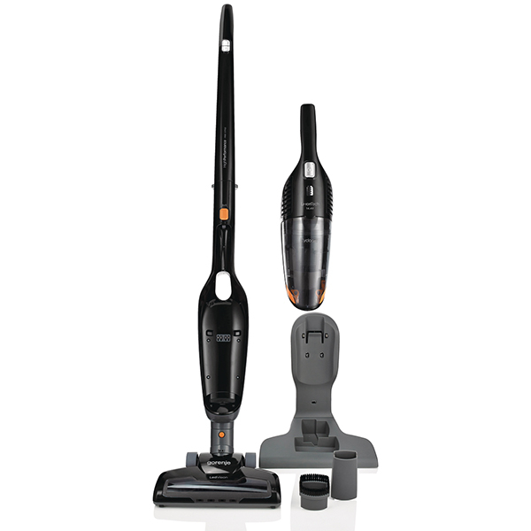 Aspirator vertical GORENJE Freestyle SVC144FBK, 0.6l, 14.4V, autonomie max 38 min, iluminare LED, negru