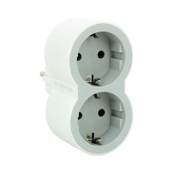 Adaptor priza LEGRAND L694516, 2 prize, alb-gri deschis