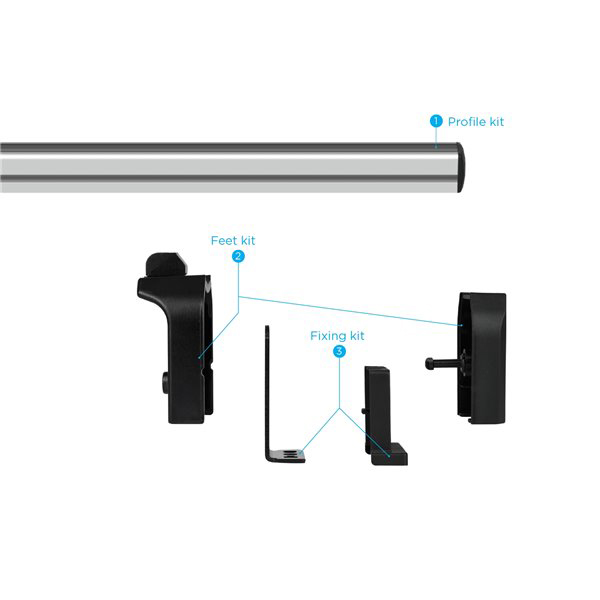 Bare transversale MENABO Professional, Volkswagen Caddy (2K) Life/Maxi/Van, 2004-2015, 125 cm