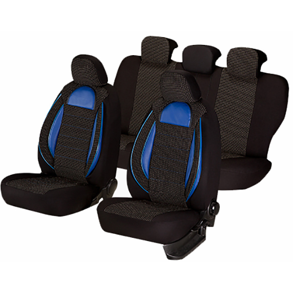Set huse scaune UMBRELLA Racing 44488, negru-albastru