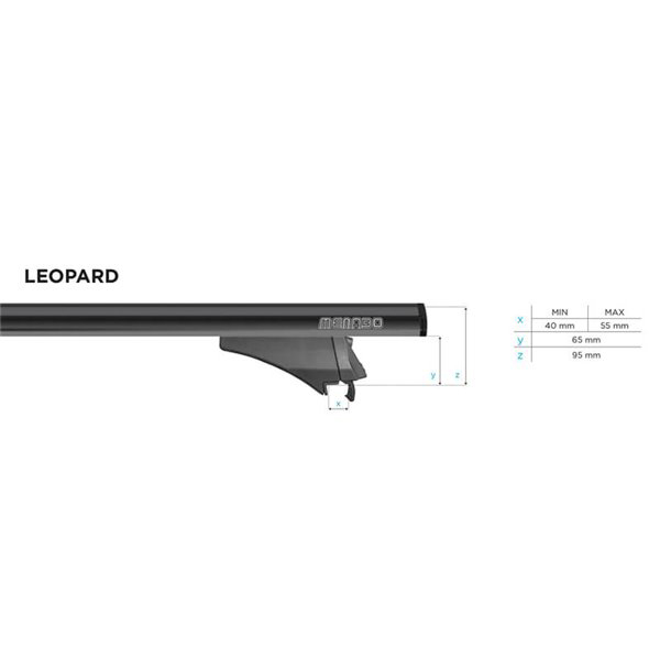 Bare transversale MENABO Leopard Black XL, BMW X1 (E84), 2009-2012, 135 cm