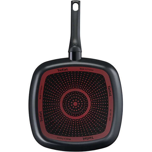 Tigaie grill TEFAL Simply Clean B5674053, 26x26cm, aluminiu, Thermo Signal, negru