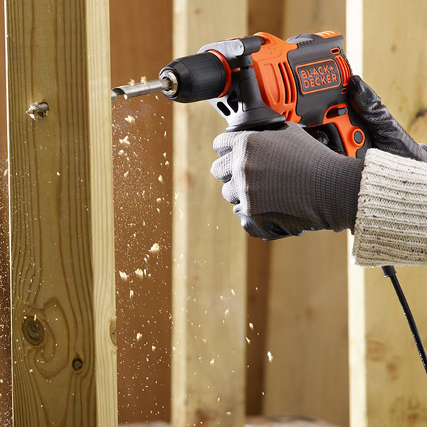 Masina de gaurit si insurubat (bormasina) BLACK&DECKER BEH710K, 710W, 2800RPM, mandrina rapida 13mm, percutie