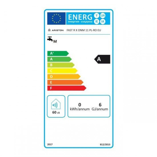 Instant apa calda pe gaz GPL ARISTON FAST R X ONM 11, 11l/min, 21.5kW, aprindere electronica, alb