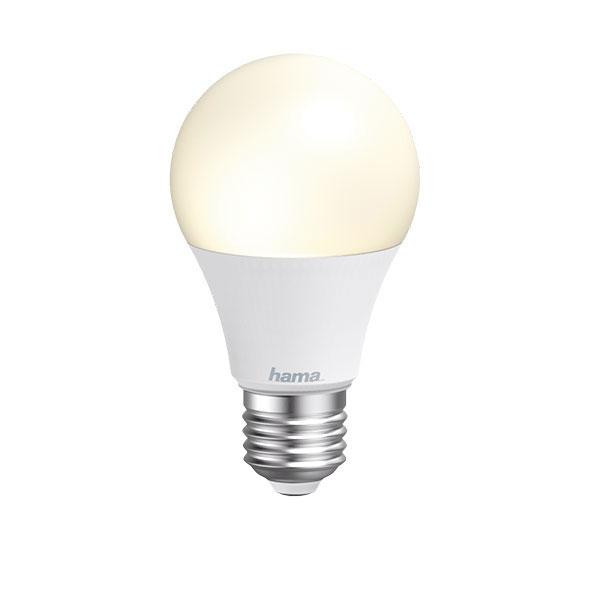 Bec LED Smart HAMA 176581, E27, 10W, 80,6lm, Dimabil, Wi-Fi, lumina variabila, compatibil Alexa, Google Assistant