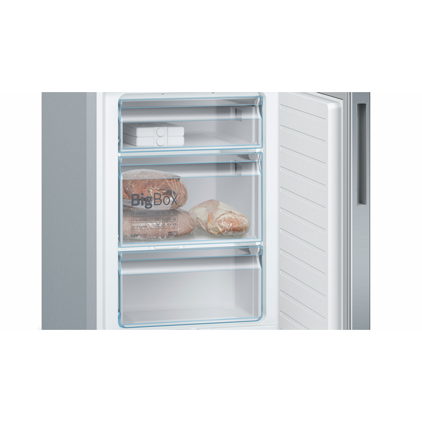 Combina frigorifica BOSCH KGE39AICA, Low Frost, 343 l, H 201 cm, Clasa C, inox