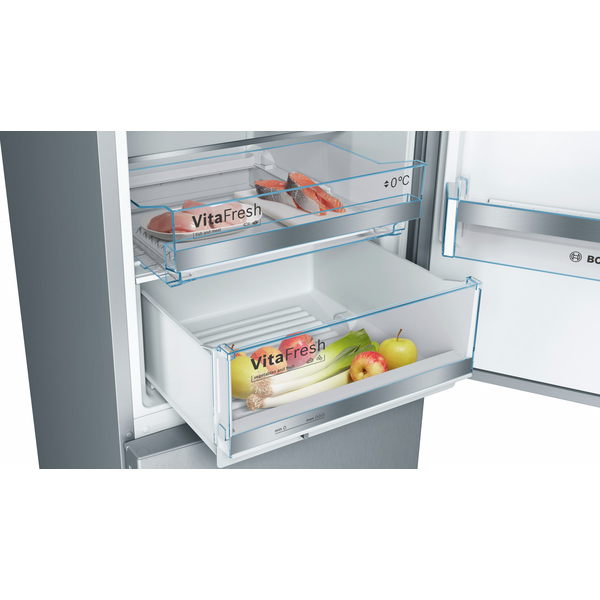Combina frigorifica BOSCH KGE39AICA, Low Frost, 343 l, H 201 cm, Clasa C, inox