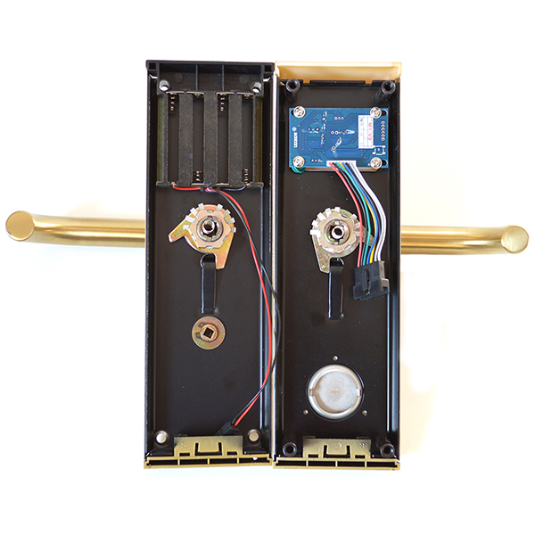 Yala control acces hotelier PNI CH2000R, cu cititor de card, deschidere dreapta, auriu