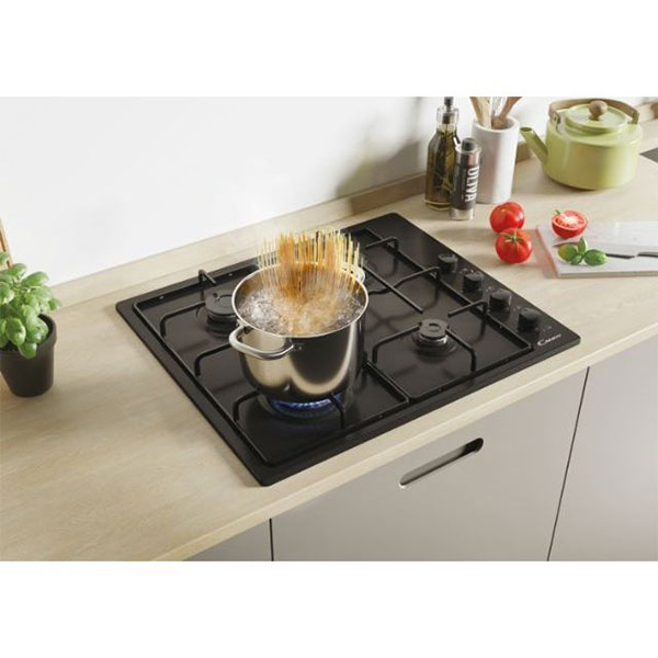 Plita incorporabila CANDY CHW6LBB, Gaz, 4 arzatoare, negru