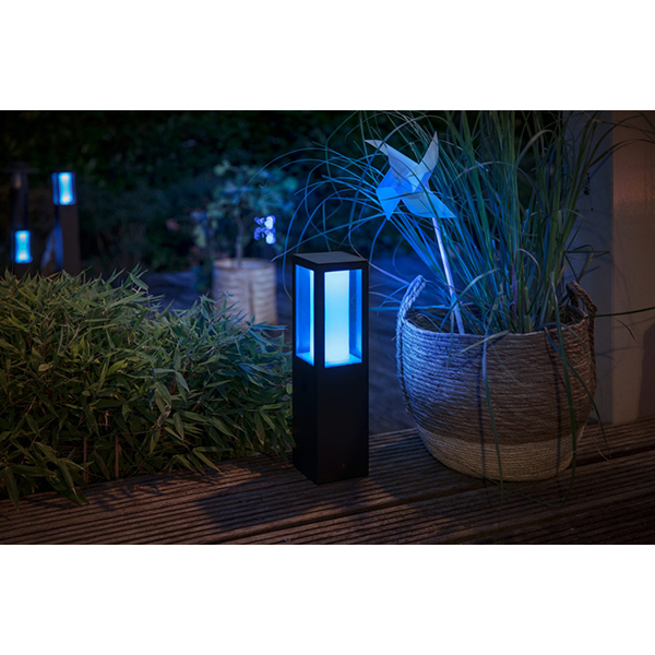Stalp iluminat smart PHILIPS Hue 8718696170502, 2x8W, 1200lm, IP44, RGB, negru
