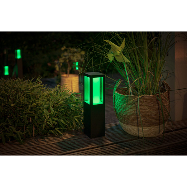 Stalp iluminat smart PHILIPS Hue 8718696170502, 2x8W, 1200lm, IP44, RGB, negru