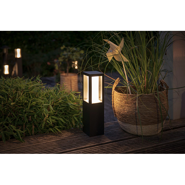 Stalp iluminat smart PHILIPS Hue 8718696170502, 2x8W, 1200lm, IP44, RGB, negru