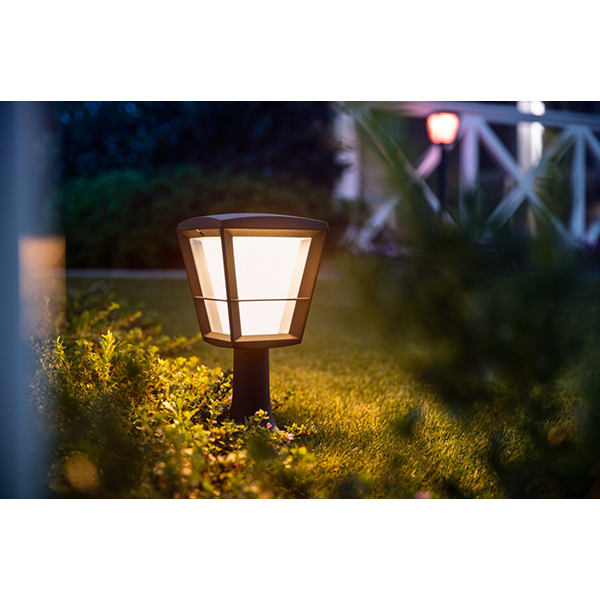 Stalp iluminat smart PHILIPS Hue 8718696170595, 15W, 1150lm, IP44, RGB, negru