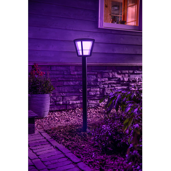 Stalp iluminat smart PHILIPS Hue 8718696170601, 15W, 1150lm, IP44, RGB, negru