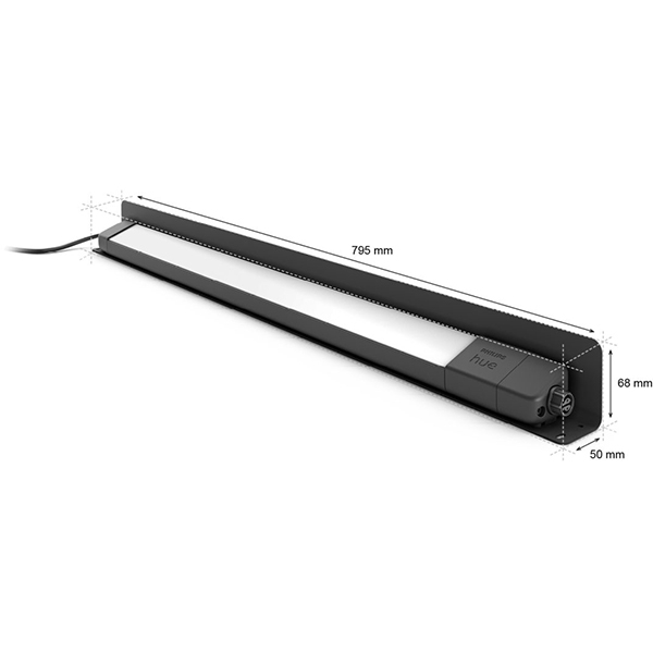 Spot liniar LED smart PHILIPS HUE 8718696174425, 20W, 1400lm, IP65, RGB, negru