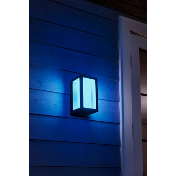 Aplica LED smart PHILIPS Hue 8718696170489, 2x8W, 1200lm, IP44, RGB, negru