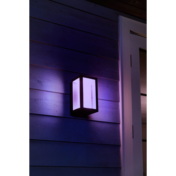 Aplica LED smart PHILIPS Hue 8718696170489, 2x8W, 1200lm, IP44, RGB, negru