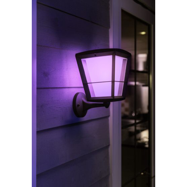 Aplica LED smart PHILIPS Hue 8718696170571, 15W, 1150lm, IP44, RGB, negru