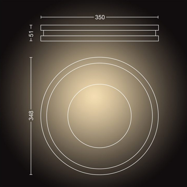 Plafoniera LED Smart PHILIPS Hue 8718696175187, 27W, 2400lm, Wi-Fi, lumina variabila, negru