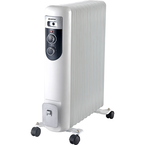 Calorifer electric VORTEX VO4221, 11 elementi, 3 trepte putere, 2500W, alb-negru 