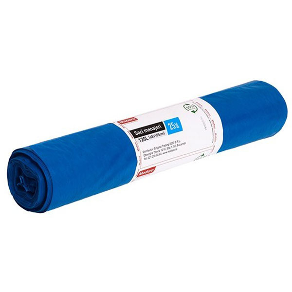 Saci menajeri MADERO 016788, 25 bucati, 120 l, albastru