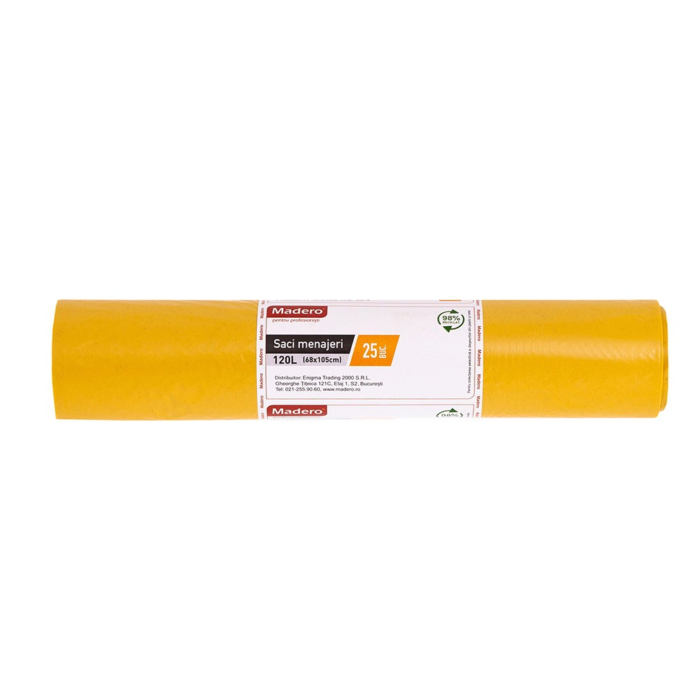 Saci menajeri MADERO 016801, 25 bucati, 120 l, galben