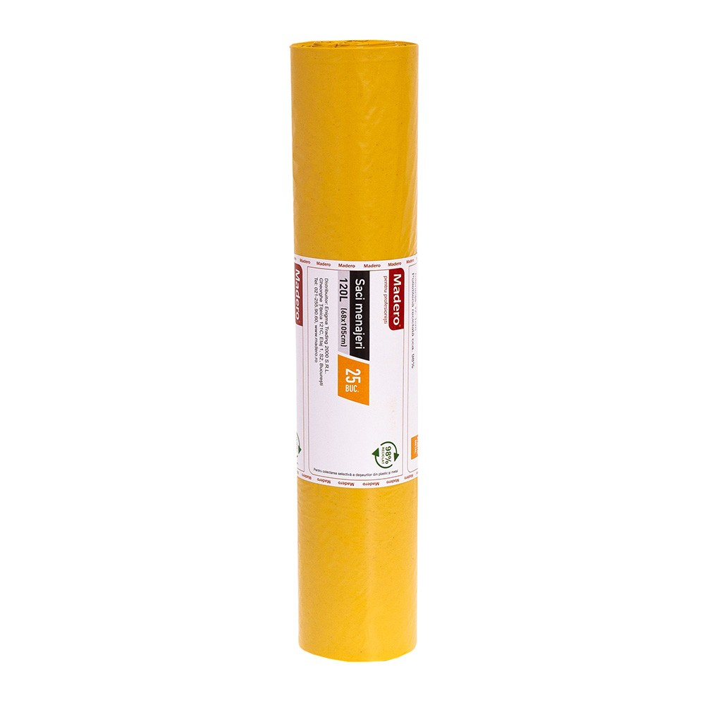 Saci menajeri MADERO 016801, 25 bucati, 120 l, galben
