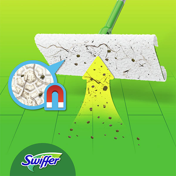 Rezerva uscata mop SWIFFER Dry, 15 cm, 18 bucati