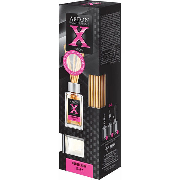 Odorizant cu betisoare AREON Home Perfume X Version Bubble Gum, 85ml
