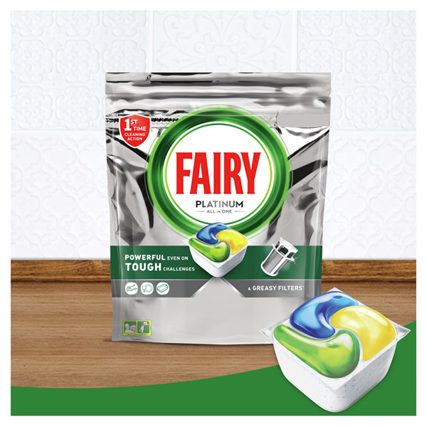 Detergent pentru masina de spalat vase FAIRY Platinum All in One, 45 capsule