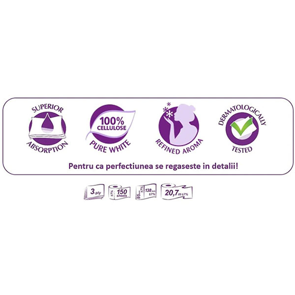 Hartie igienica MILDE Relax Purple, 3 straturi, 32 role