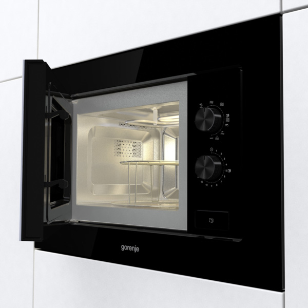 Cuptor cu microunde incorporabil GORENJE BM201EG1BG, 20l, 800W, Grill, negru
